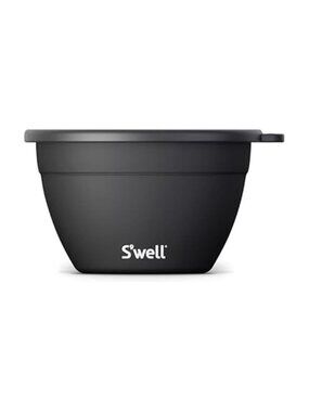 Stainless Steel 64oz Salad Bowl Kit in Onyx, Comes with 2oz Condiment Container